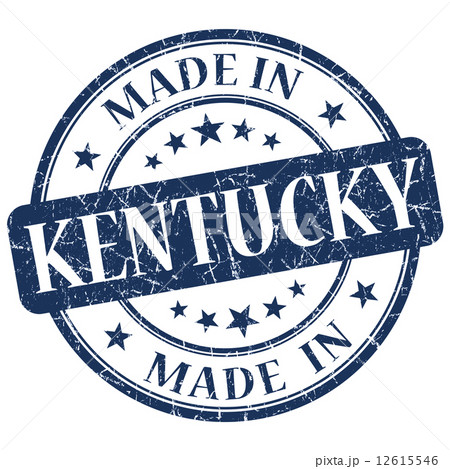 made in Kentucky blue round grunge isolated stamp 12615546