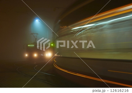 Tram station at the night Tram station at the night 12616216