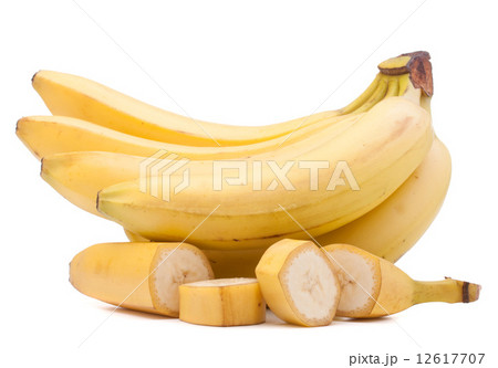 Bananas bunch isolated on white background cutout 12617707