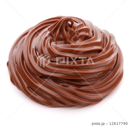 Chocolate cream swirl isolated on white background cutout 12617790