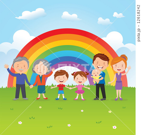 Happy family under the rainbow 12618242