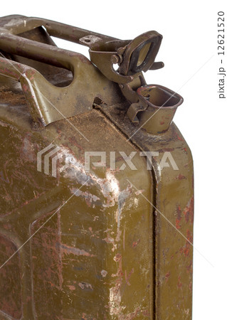 Old rusty opened gasoline canister 12621520
