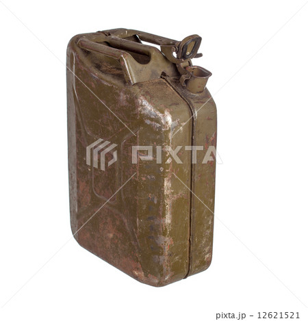 Old rusty opened gasoline canister Old rusty opened gasoline canister 12621521
