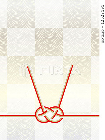 年賀状テンプレート フォーマル 水引のイラスト素材