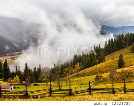 global warming. mountain landscape. Clouds and fog global warming. mountain landscape. Clouds and fog 12623780