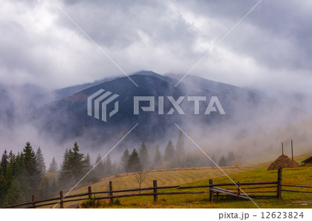global warming. mountain landscape. Clouds and fog global warming. mountain landscape. Clouds and fog 12623824