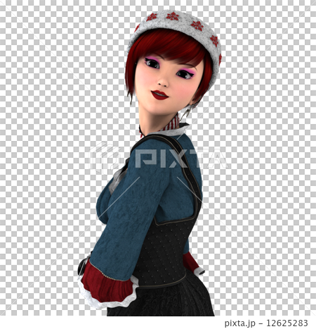 サンタクロース帽子の女性 12625283