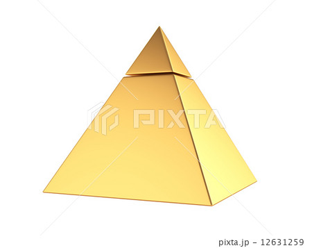 Golden pyramid isolated 12631259