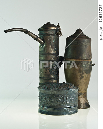 Opium box, Mortar, and versatile box,   made from silver 12635727