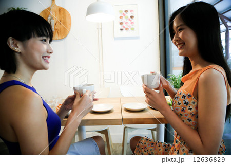 Cafe with two girls 12636829
