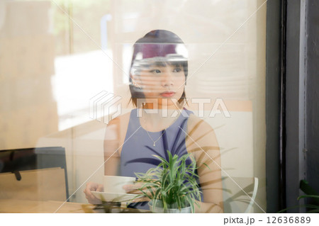 Cafe with two girls Cafe with two girls 12636889