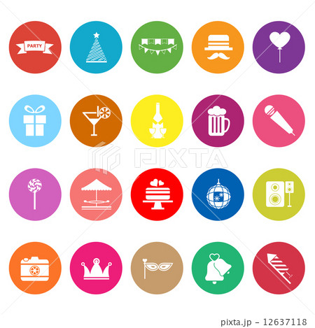 Party time flat icons on white background 12637118