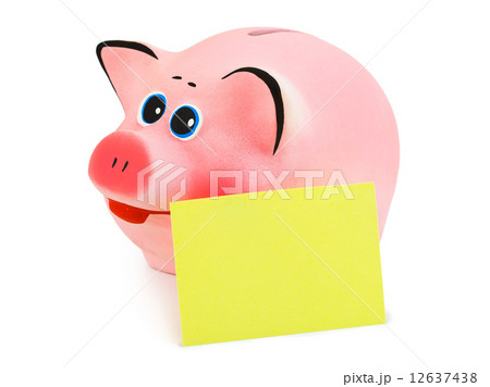 Piggy bank and note paper 12637438