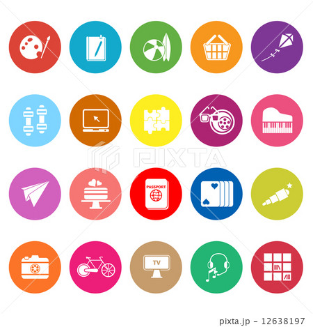 Hobby flat icons on white background Hobby flat icons on white background 12638197