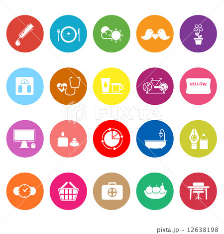 Health behavior flat icons on white background 12638198