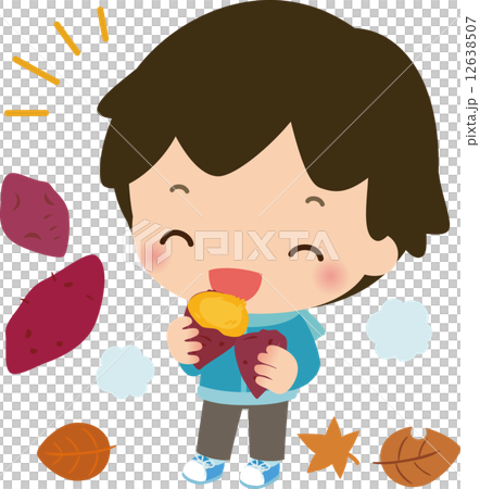 男孩吃烤紅薯 12638507