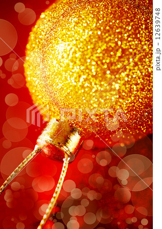 Christmas decoration with gold baubles 12639748