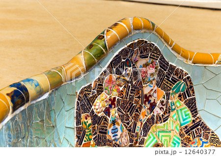 Ceramic Bench Park Guell - Barcelona Spain Ceramic Bench Park Guell - Barcelona Spain 12640377