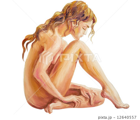 Beautiful woman at the morning. Oil painting. Beautiful woman at the morning. Oil painting. 12640557