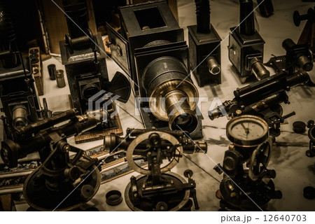 Vintage optical devices in a shop Vintage optical devices in a shop 12640703