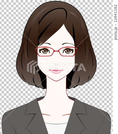 スーツの女性 眼鏡のイラスト素材 [12641162] - PIXTA