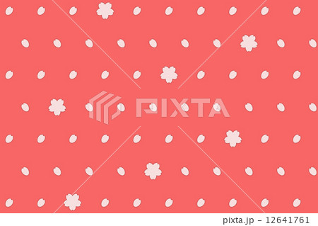 桜模様(花と花びらエッジの影付き) 桜模様(花と花びらエッジの影付き) 12641761