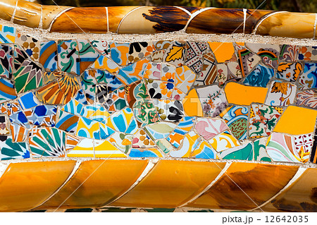 Ceramic Bench Park Guell - Barcelona Spain 12642035