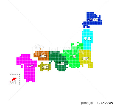 シンプル日本地図のイラスト素材