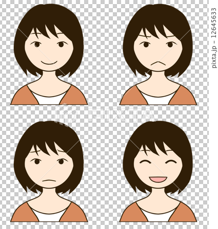 Female facial expression set 12645633