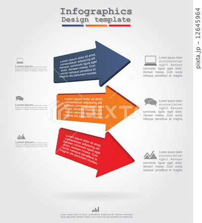 Infographics with arrows and icons. Vector 12645964