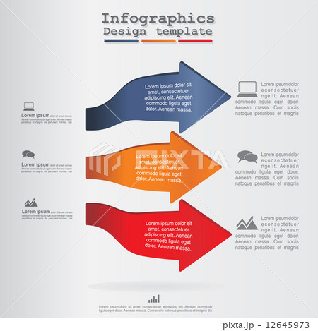 Infographics with arrows and icons. Vector 12645973