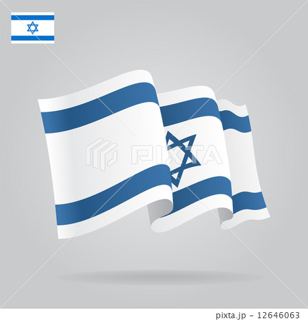 Flat and waving Israeli Flag. Vector Flat and waving Israeli Flag. Vector 12646063