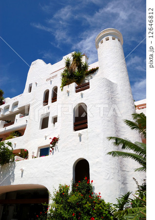 Building of the oriental style luxury hotel, Tenerife island, Sp 12646812