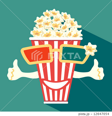 3d glasses put on a box with popcorn 3d glasses put on a box with popcorn 12647054