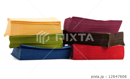 Colorful napkins on white Colorful napkins on white 12647606
