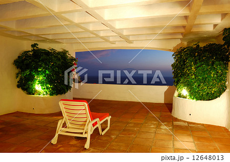The sea view from a terrace of luxury hotel, beach and Atlantic 12648013