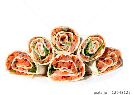 lavash rolls with salmon 12648125
