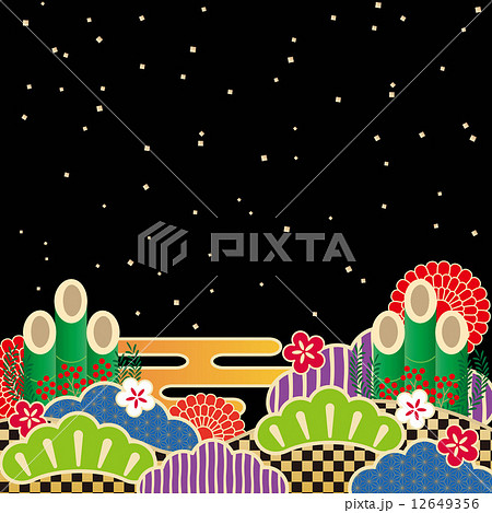 背景素材-お正月イメージ(黒) 背景素材-お正月イメージ(黒) 12649356