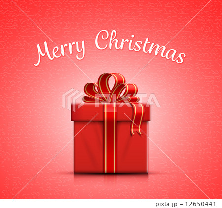 Red gift box with ribbon and bow Red gift box with ribbon and bow 12650441