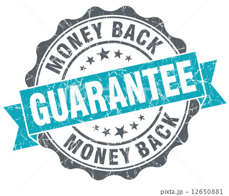 Money back guarantee blue grunge retro style isolated seal 12650881