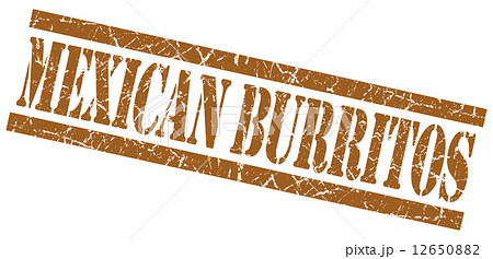 mexican burritos brown square grungy isolated rubber stamp mexican burritos brown square grungy isolated rubber stamp 12650882