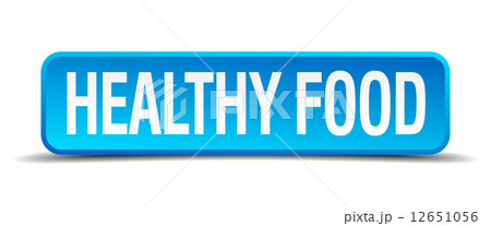 healthy food blue 3d realistic square isolated button healthy food blue 3d realistic square isolated button 12651056