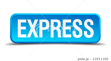 express blue 3d realistic square isolated button 12651100