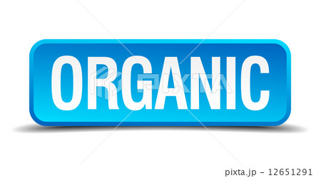 Organic blue 3d realistic square isolated button 12651291
