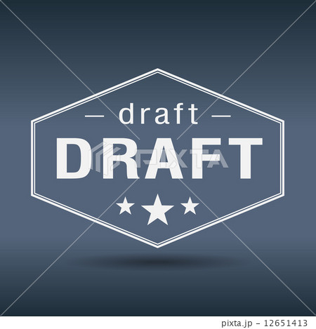 draft hexagonal white vintage retro style label 12651413