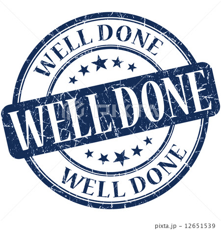 well done grunge round blue stamp 12651539