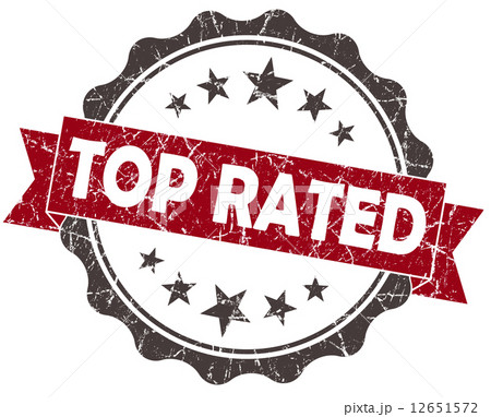 Top Rated red grunge vintage seal isolated on white Top Rated red grunge vintage seal isolated on white 12651572
