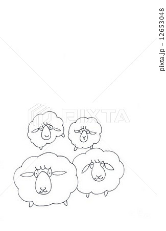 羊　塗り絵 12653048