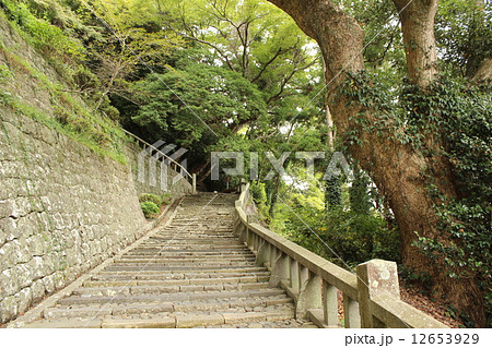 久能山東照宮の階段の写真素材