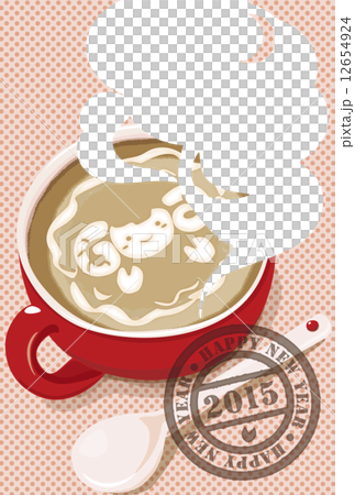 ラテアートのフレーム年賀状 ピンク ラテアートのフレーム年賀状 ピンク 12654924